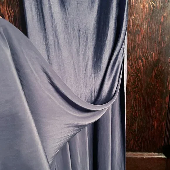 Vintage Victoria's Secret 100% Silk Open Back Gown Deep Blue Small Bridal - Picture 5 of 9